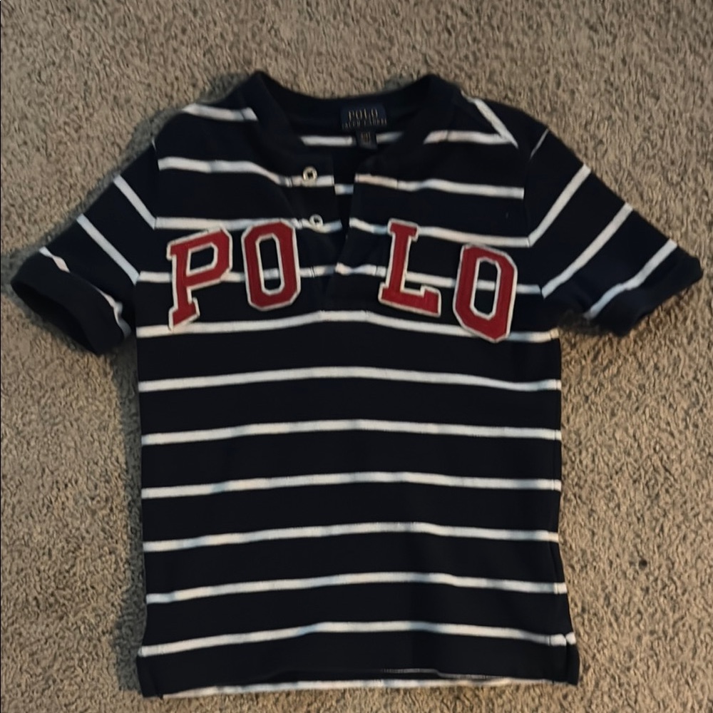 Polo by Ralph Lauren Blue and Red Striped Polo Shirt